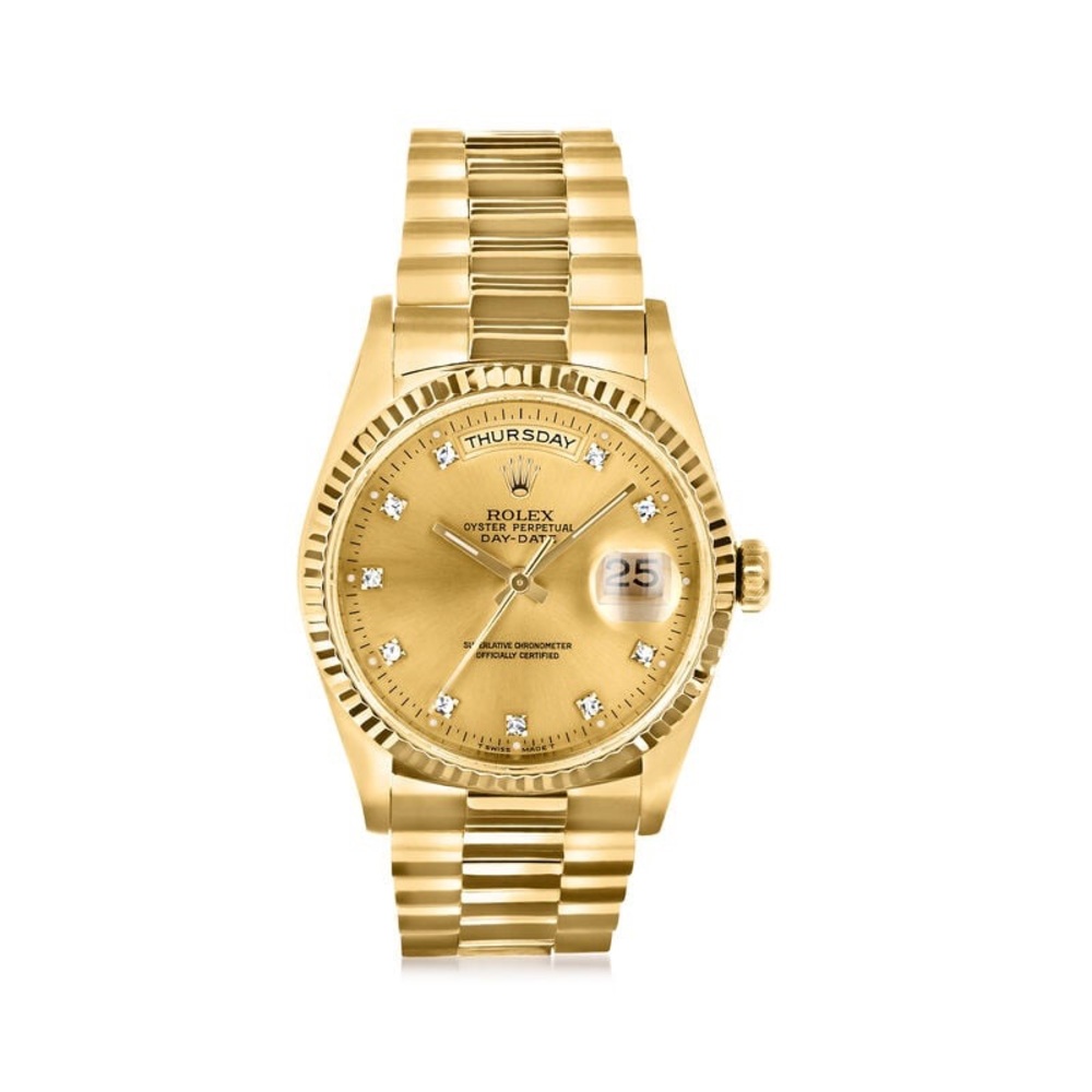 Rolex Gold Watch with Diamond Accents